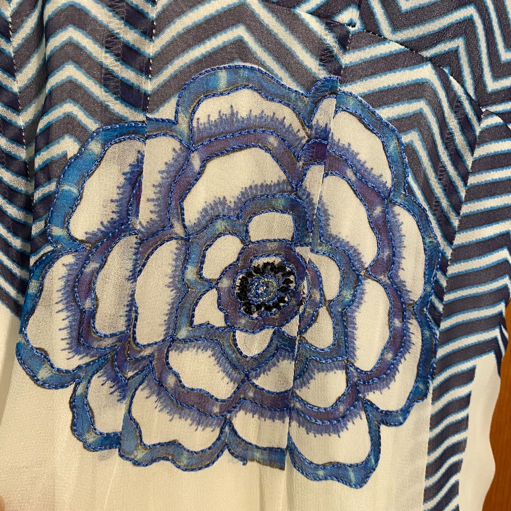 RARE Anthropologie Utpala Maxi Dress in Blue/White size 12 - Picture 10 of 15